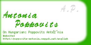 antonia poppovits business card